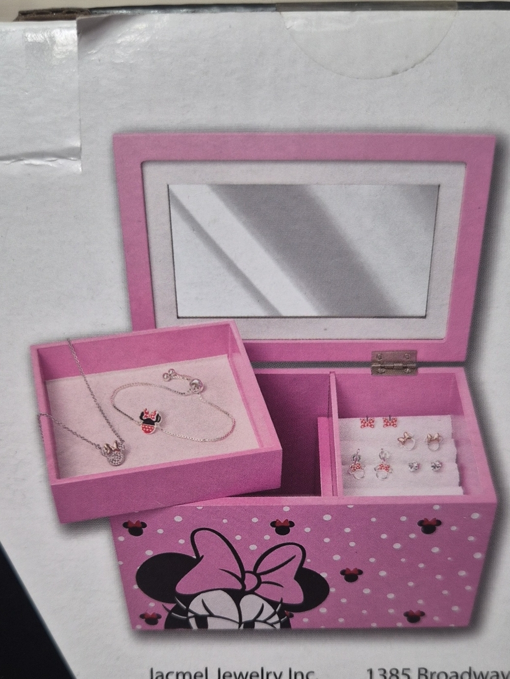 Disney Minnie Mouse Pink Jewelry Box New